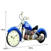 Metal Handpainted Decorative Speed 8'' Bike Wall Hanging Decorative Showpiece Clock In Blue Color By Craft Tree