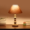 Devansh Grey Cotton Table Lamp With Wood Natural Base (10X10X16) Inches)-32