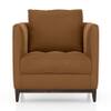 Florence Premium 1 Seater Fabric Sofa in Ochre velvet Colour