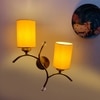 Devansh Metal Electric Wall Light in Gold Colour with Yellow Shade Count of 2 Lights