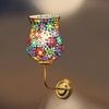 Devansh Metal Electric Wall Light in Gold Colour with Multicolor Shade Count of 1 Light