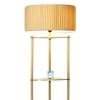 Devan Metal Multiutility Shelf Floor Lamp With Off White Cotton Shade