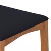 Weber Solid Wood Bar Stool (Amber Walnut Finish, Deep Blue Colour)