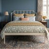 Hackney Metal Non Storage King Bed in Glossy Ivory Finish