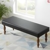 Cairo Sheesham Wood Accent Bench (Black Leatherite Teak Finish)
