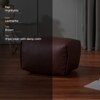 Cuboid Collection Brown Faux Leather Pouf Ottoman