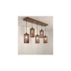 Casa 5 Series Brown Solid Wood Cluster Hanging Light