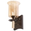 Eliante Wooden Wall Lights Mild Steel, Wood & Glass Material Brown, Gold & Champaign Finish