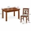 Globally Indian Vallari Solid Sheesham Wood 4 Seater Dining Table Set 4 Chairs Grey