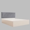 Kundalini Engineered Wood Queen  Size Bed With Hydraulic Storage (Melamine Finish, White Colour)