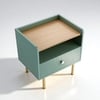 Verdeluxe Wood Side Table in Green Colour