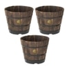 VegTrug Wooden Barrel Planters 55cm Burnt Oak