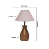 Devansh Grey Cotton Table Lamp With Wood Natural Base (10X12.5 Inches)-30