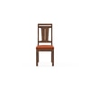 Tessa Solid Wood Dining Chair In Sienna Teak Finish With Burnt Orange Colour Fabric