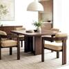 Burbon Solid Wood Upholstered Dining Chair in Walnut Finish Style 1