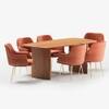 Archi Stainless Steel Dining Chair with Armrest in Gold Finish