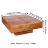 Montreal Sheesham Wood Contemporary Square Coffee Table In Pine Finish
