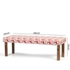 Asteria Solid Wood 2 Seater Bench In Red Deer Jackard Fabric