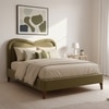 Elaris Curve Comfort King Size Bed Bed in velvet With Engineer Wood Frame & Hydraulic Storage