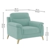 Niwara Velvet 1 Seater  sofa in Pista Green color