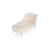 Henz Velvet Chaise Lounger in Cream Colour