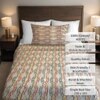 Multicolor Geometric 400 TC Cotton Flat Single Bed Size Bedsheet With 1 Pillow Cover From Threads