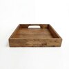 AJ Exports Premium Solid Acacia Wood Square Tray with Raised Security Edges Handcrafted