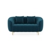 Amora 2 Seater Fabric Sofa In Night Blue Velvet Colour