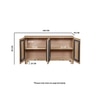 Amaze Solid Mango Wood Sideboard with 4 Door in White Wash Finish