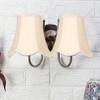 Devansh Dual Steel Metal Wallmounted Lamp With Cotton Off-White Shade