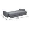 Lite 3 Seater Fold Out Sofa Cum Bed In Grey Colour