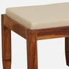 Sheesham Wood Coffee Table Set In Scratch Resistant Honey Oak Finish With Cushioned Stools