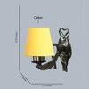 Devansh Metal Electric Wall Light in Antique Gold Colour with Yellow Shade Count of 1 Light