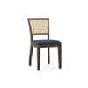 Atlas Solid Wood 4 Seater Dining Table In Danish Walnut Finish With Reed Dining Chairs
