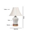 Devansh Off-White Cotton Shade Lamp With Wood & Mosaic Glass Base For Decoration/Office/Home/Gifting/Study For Decoration/Office/Home/Gifting/Study