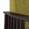 Serra 2 Seater Wooden Sofa In Mahogany Finish & Green Olivia Colour