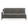 Abbey Sectional Sofa (Colour : Ash Grey Velvet, Cushion : Hard, Seater : Right Aligned 3 Seater + Right Aligned Chaise)