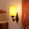 Devansh Metal Electric Wall Light in Antique Gold Colour with Yellow Shade Count of 1 Light