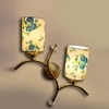 Devansh Metal Electric Wall Light in Gold Colour with Multi Shade Count of 2 Lights