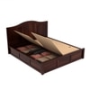 Sniu Solid Wood Queen  Size Bed Without Storage (Walnut Finish)