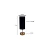 Marilynne Black Fabric Shade Table Lamp with Natural Wooden Base
