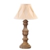 Devansh Off-White Cotton Vintage Curtain Pleated   Lamp With Wood Base (12X19)