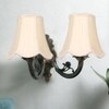Devansh Dual Gold  Antique Wall Mounted Lamp With Off-White Cotton Shade