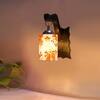 Devansh Solid Wood Electric Wall Light in Brown Colour with Multi Shade Count of 1 Light