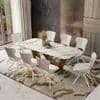 Paloma 8 Seater Pluto Spanish Ceramic Dining Table With Tulip Dining Chairs