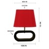 Devansh Red Cotton Table Lamp With  Wood Black Base -4