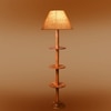 Devansh Shelf Wooden Floor Lamp
