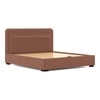 Milan Engineered Wood Queen Size Bed with Hydraulic Storage in Mocha Mouse Velvet Colour