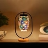 Devansh Multicolor Glass Wooden & Iron  Table Lamp -17 Inch Height  -Cpo