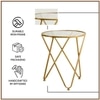 Contemporary Iron Side Table in Gold Colour